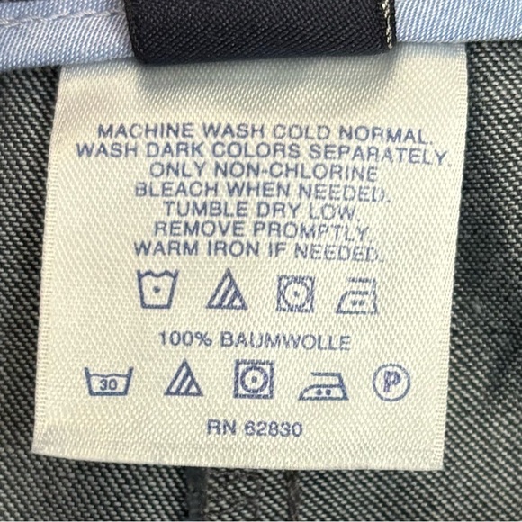 Lands End Fit 2 Pinstriped Trousers Navy Blue Pockets Dress Pants Size 18 NWOT - Picture 5 of 11